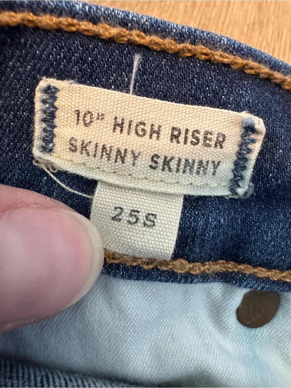 MADEWELL 10” HIGH RISER SKINNY SKINNY JEANS SIZE 25S